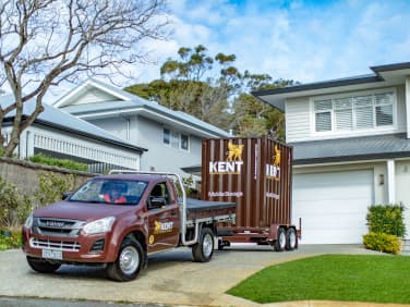 Kent mobile storage unit parked in a driveway