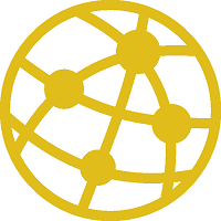 Careerss 2 globe network icon yellow