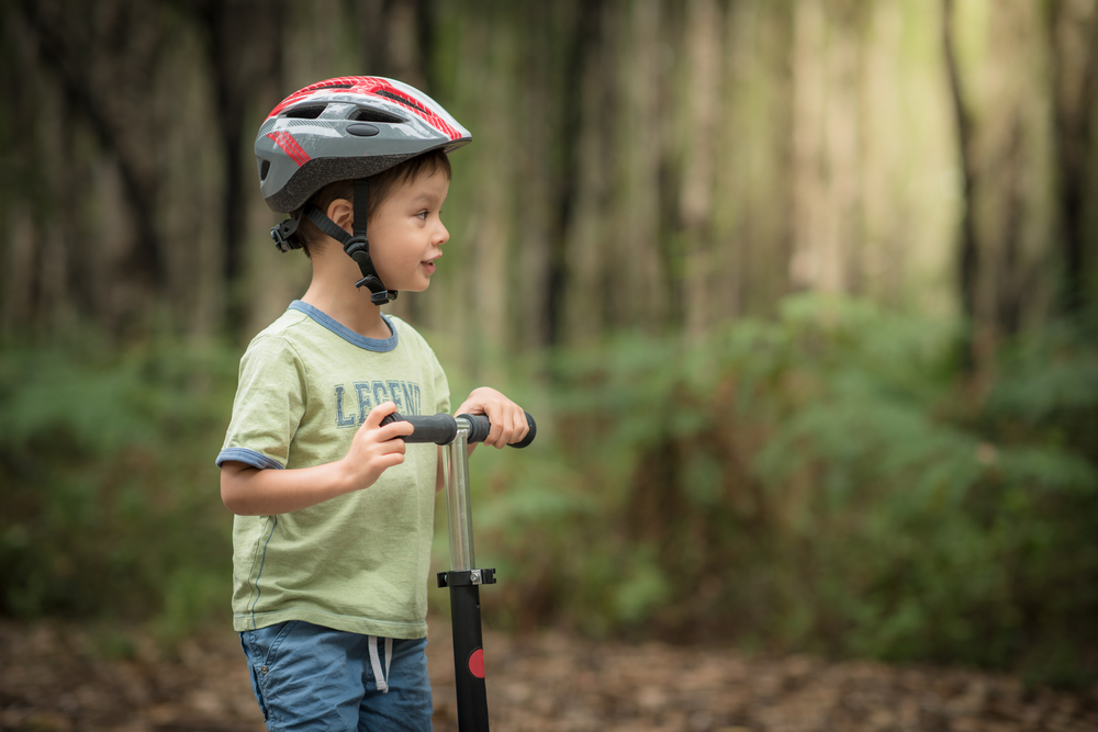 Child exploring his new neighbourhood