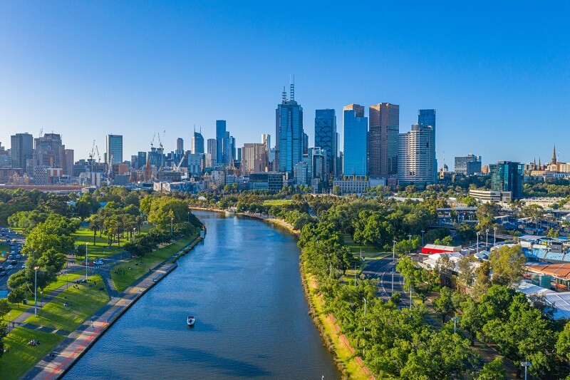 Moving to Melbourne Yarra River Skyline